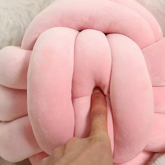 Soft Knot Ball Cushion in Suede Look for Cozy Decor