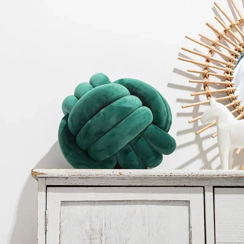 Soft Knot Ball Cushion in Suede Look for Kids' Decor
