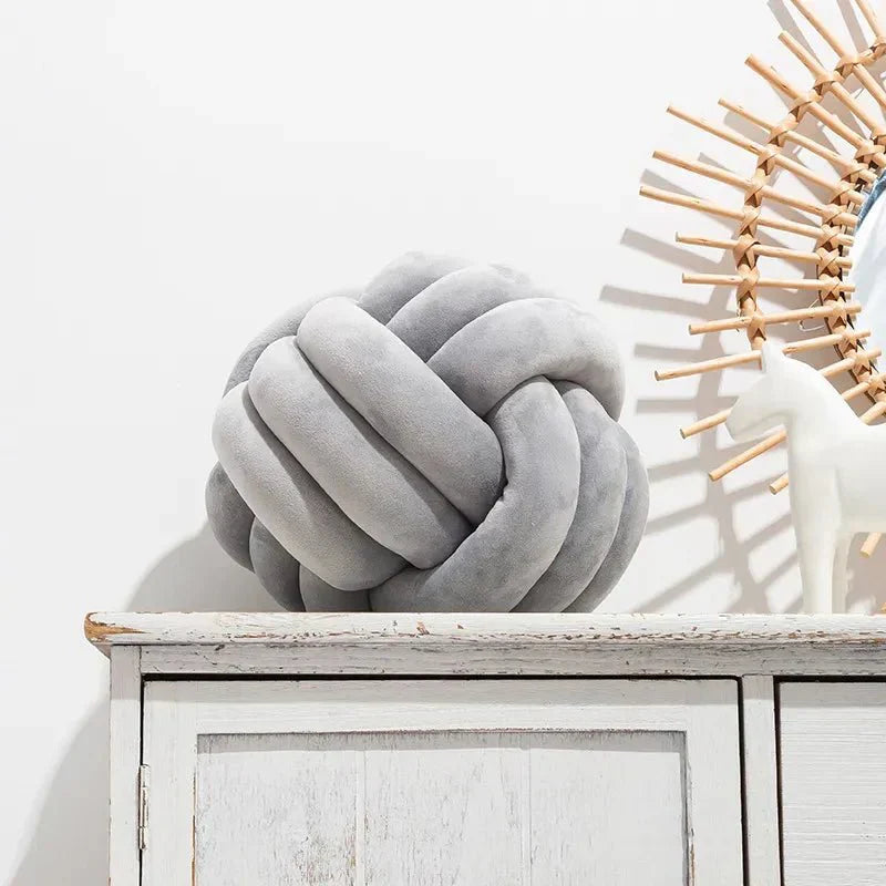 Knotted Suede-Look Decorative Cushion Pillow