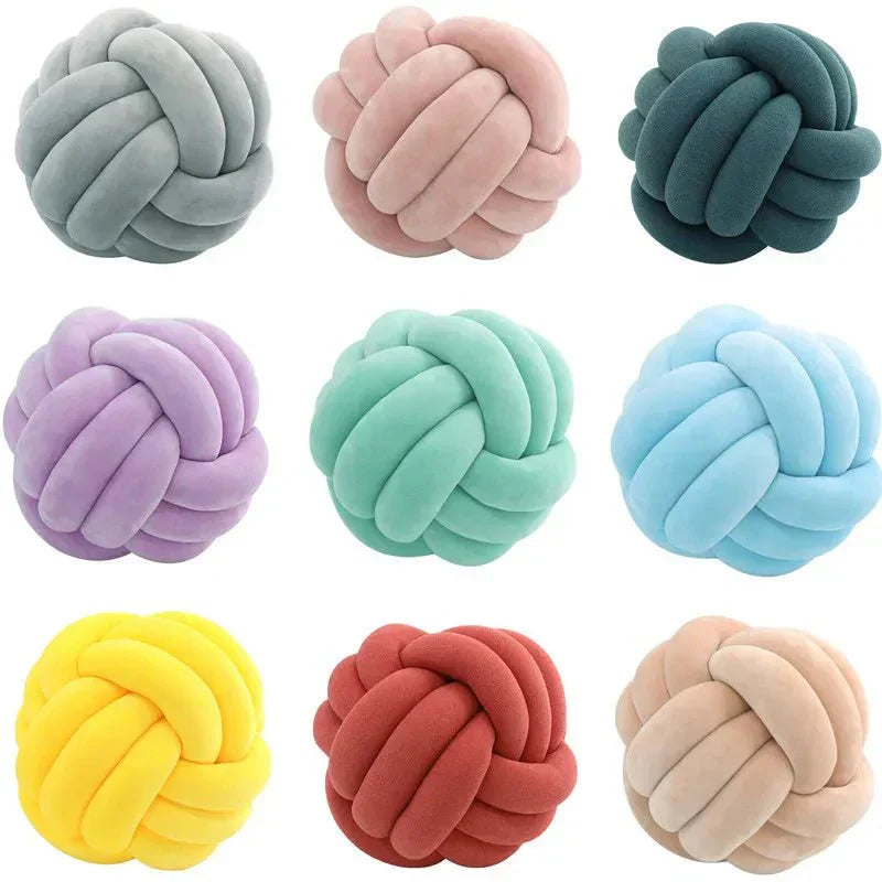 Knotted Suede-Look Decorative Cushion Ball