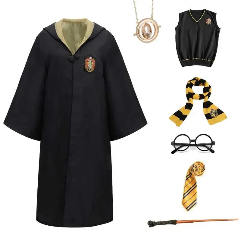 Kids Wizard Costume with Cloak and Hat for Halloween and Parties