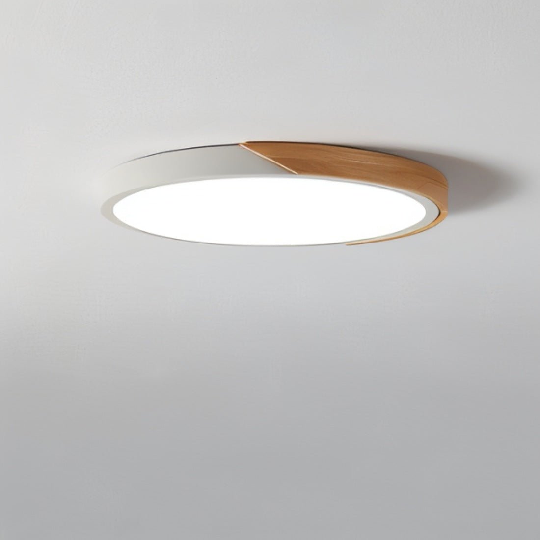 Modern Minimalist LED Ceiling Light with Wooden Structure