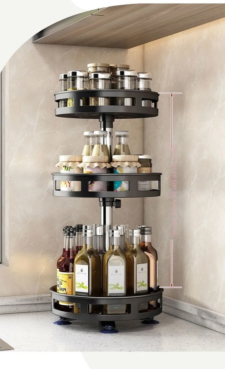 360-Degree Rotating Spice Rack Organizer