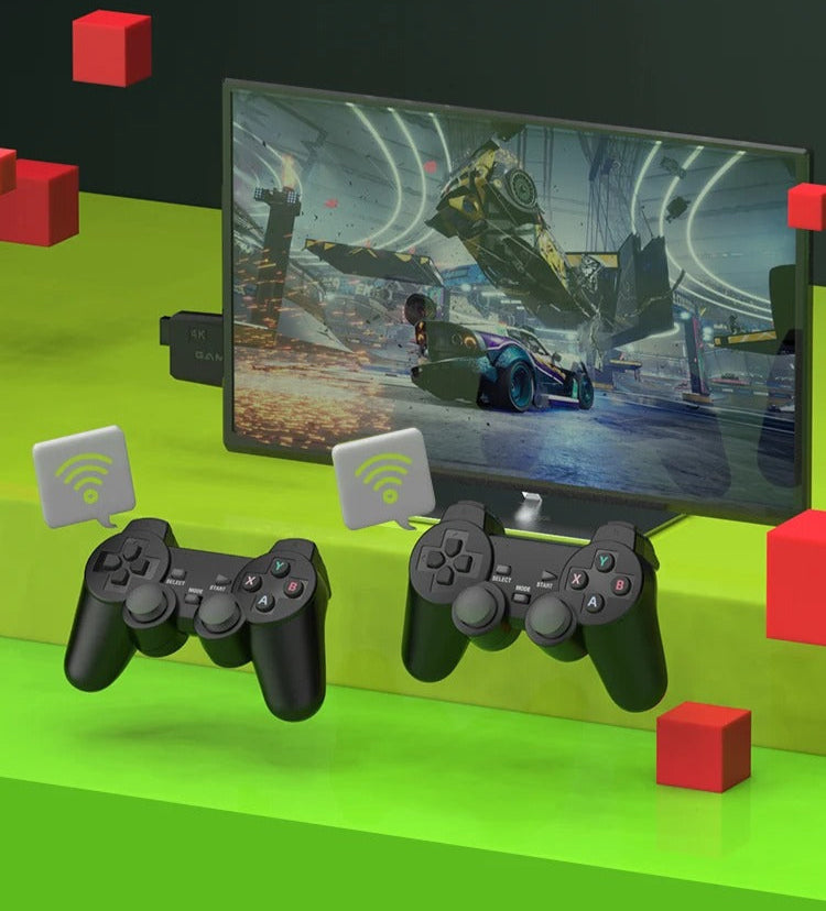 4K HDMI Retro Gaming Console with 20,000 Classic Games and Wireless Controllers