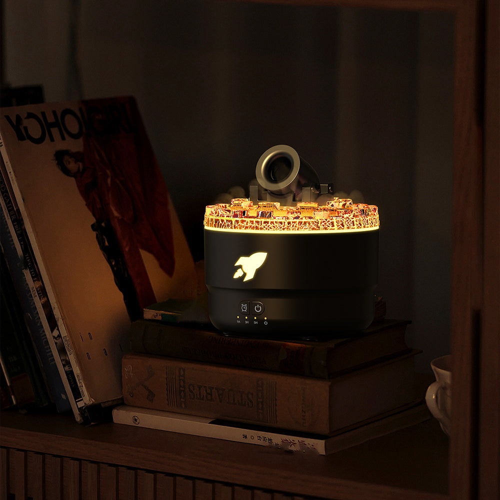 Lava-Inspired Aroma Humidifier with Night Light and Essential Oil Diffuser