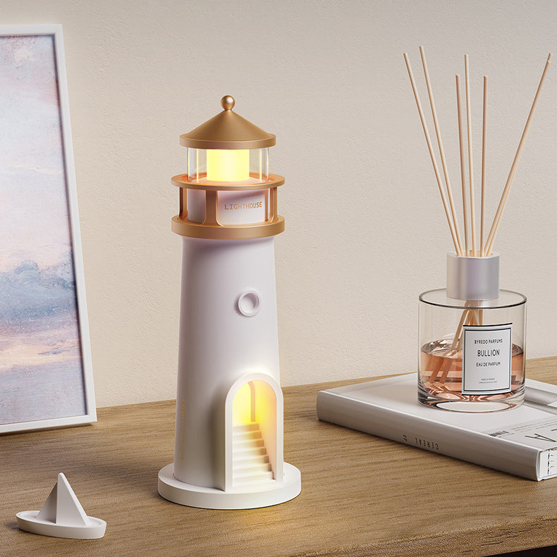 Lighthouse Bluetooth Speaker Lamp with Moon Projection Night Light
