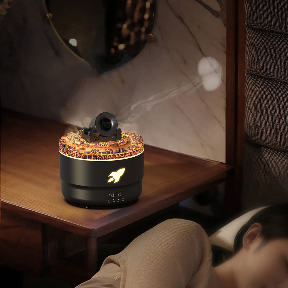 Lava-Inspired Aroma Humidifier with Night Light and Essential Oil Diffuser
