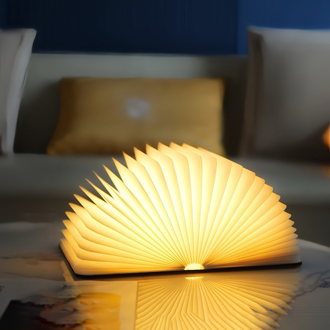 Wooden Book Lamp with USB Rechargeable Light - Rose Black, Maple, Walnut