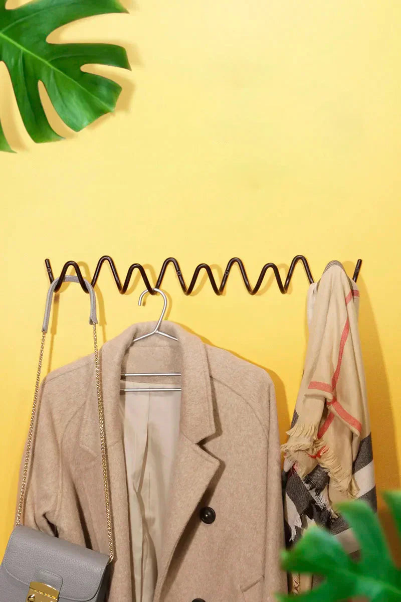 Wall-Mounted Metal Scribble Coat Rack in Black or White