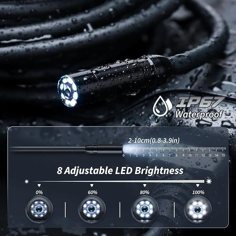 HD Inspection Camera with 4.3-Inch Screen and Adjustable LED Lights