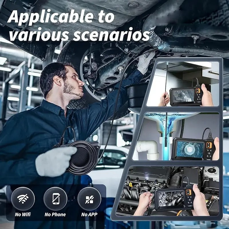 HD Inspection Camera with 4.3-Inch Screen and Adjustable LED Lights