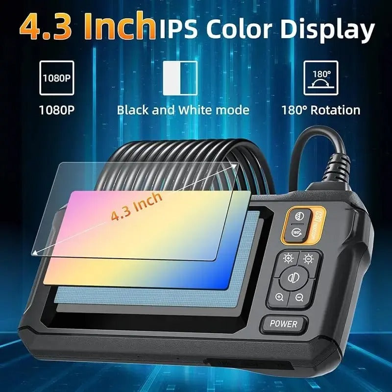 HD Inspection Camera with 4.3-Inch Screen and Adjustable LED Lights
