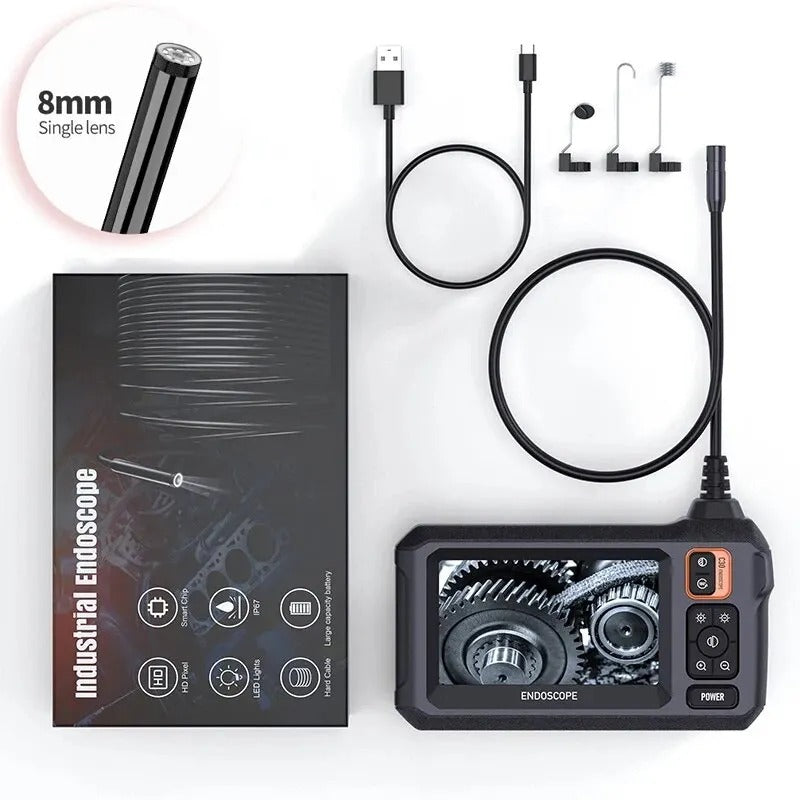HD Inspection Camera with 4.3-Inch Screen and Adjustable LED Lights