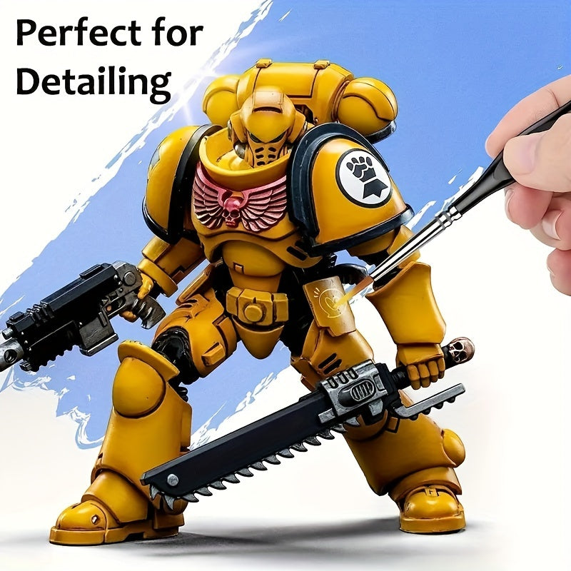 Precision Detail Brush with Ergonomic Handle for Acrylic, Oil, and Watercolor Painting
