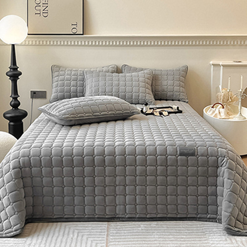 Plush Square Textured Throw Blanket – Soft Fluffy Sofa and Bed Cover