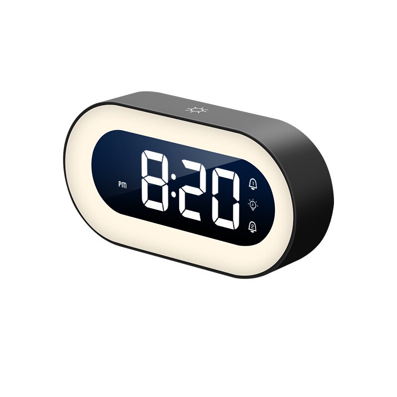 Digital Alarm Clock with Dimmable Night Light and Soothing Sounds