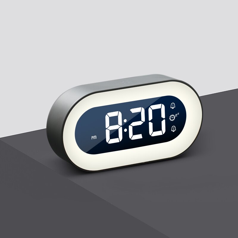 Digital Alarm Clock with Dimmable Night Light and Soothing Sounds