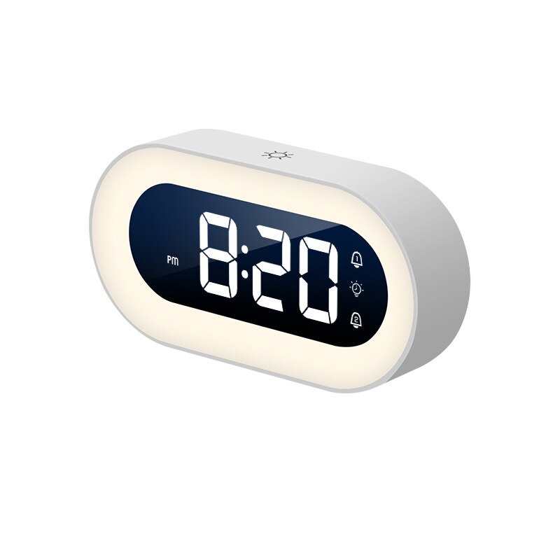 Digital Alarm Clock with Dimmable Night Light and Soothing Sounds