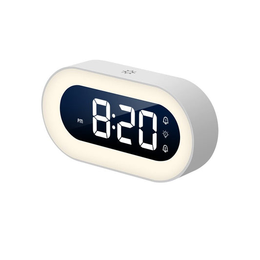 Digital Alarm Clock with Dimmable Night Light and Soothing Sounds