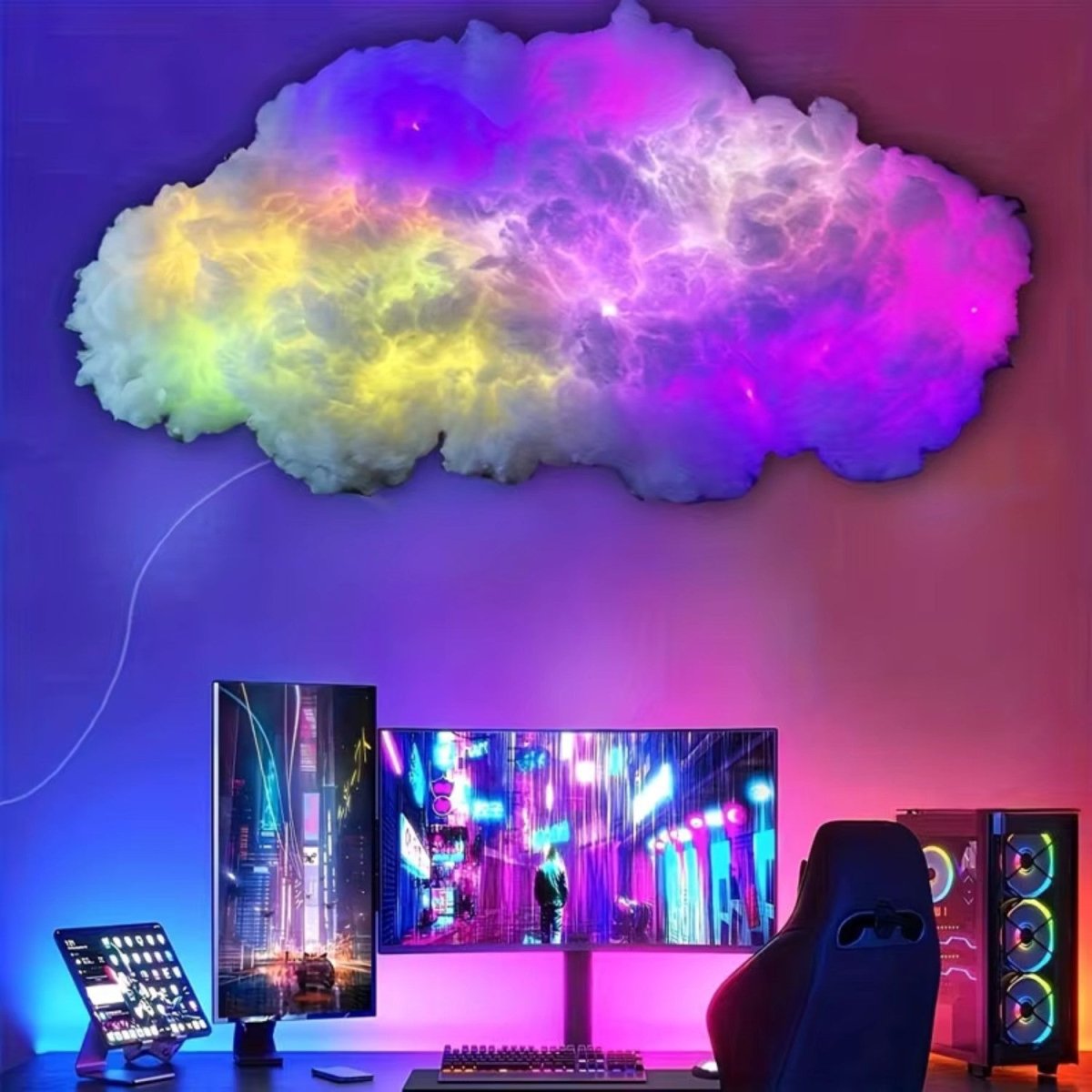 DIY RGB Cloud Wall Light with Customizable Design