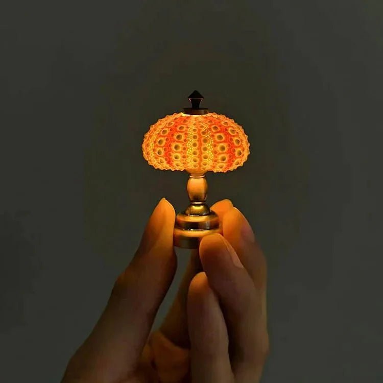 DIY Sea Urchin Night Light with Natural Shell and Metal Base