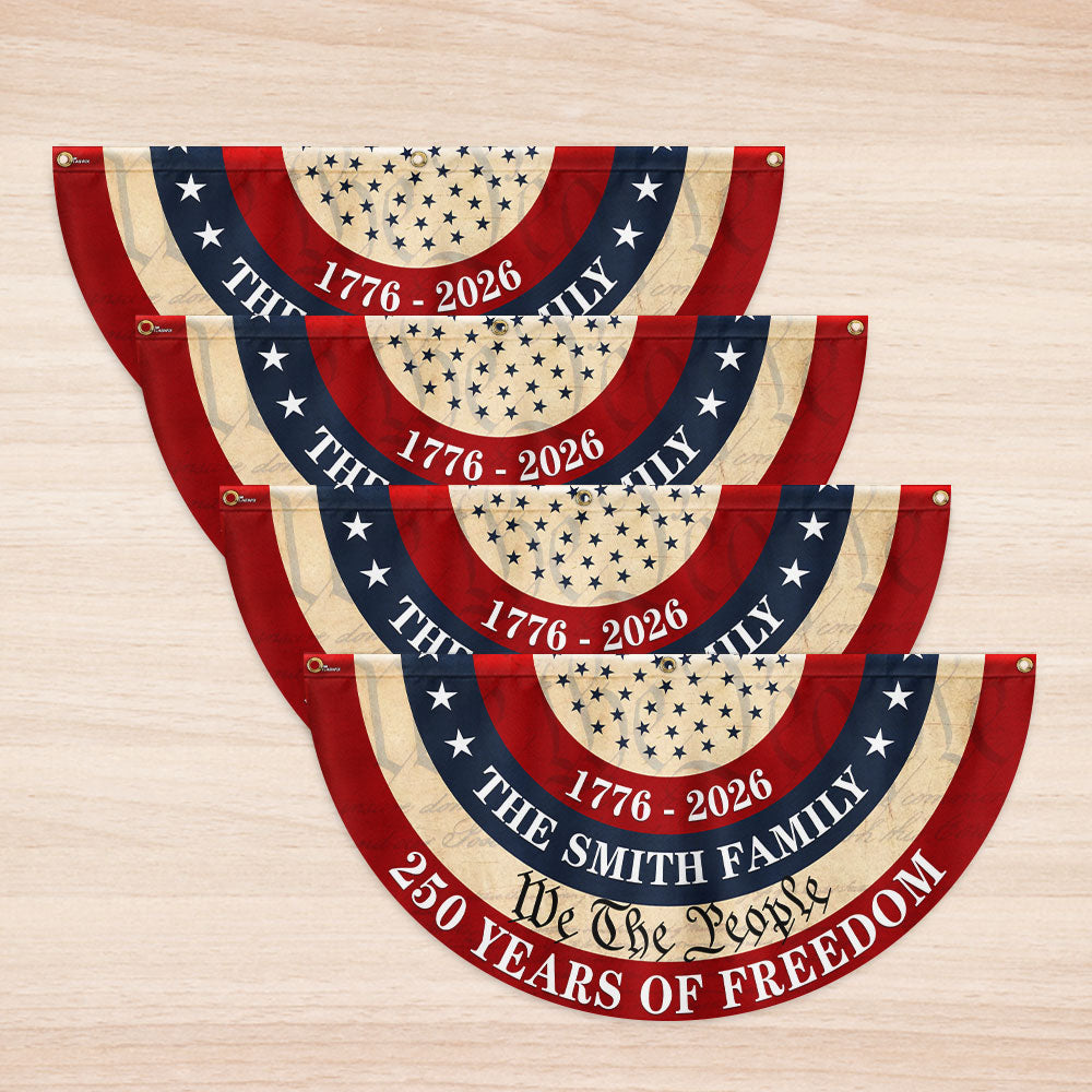 Personalized 250th Anniversary Fan Flag - Custom Patriotic Decor