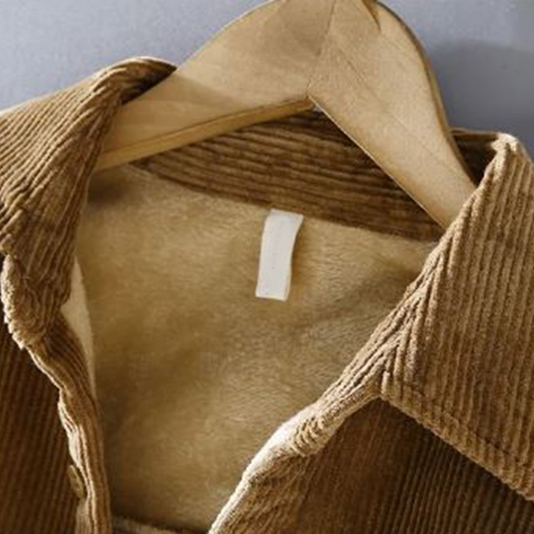 Men's Relaxed Fit Button-Up Jacket with Pockets