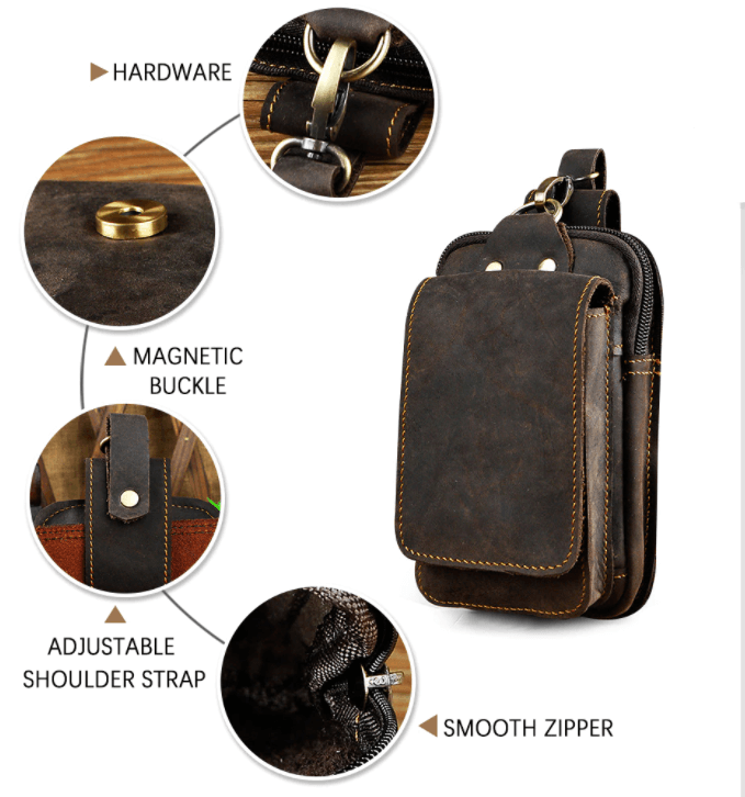 Genuine Leather Adjustable Belt Bag