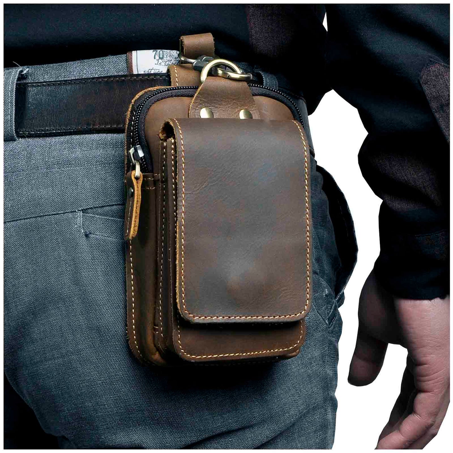 Genuine Leather Adjustable Belt Bag