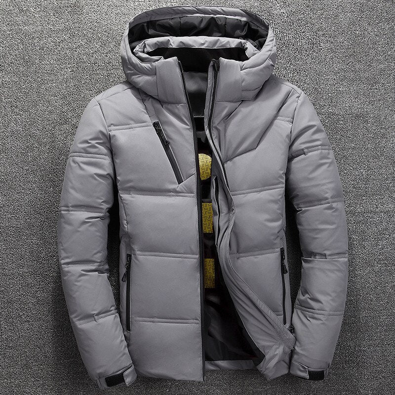 Men's Warm Insulated Winter Jacket with Removable Hood