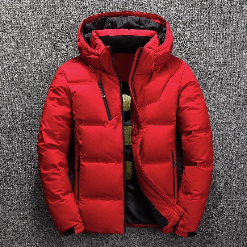 Men's Warm Insulated Winter Jacket with Removable Hood