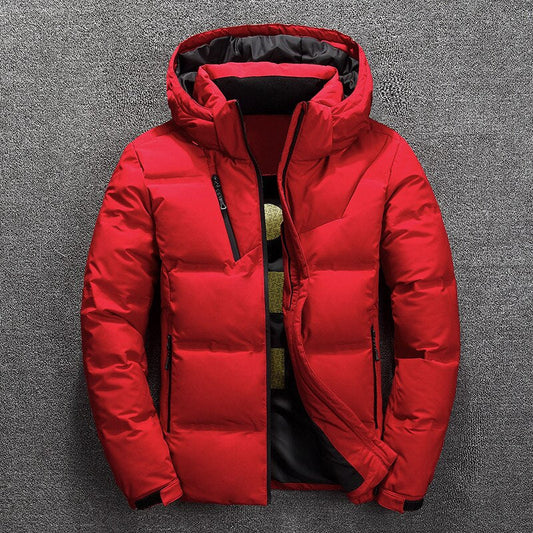Men's Warm Insulated Winter Jacket with Removable Hood