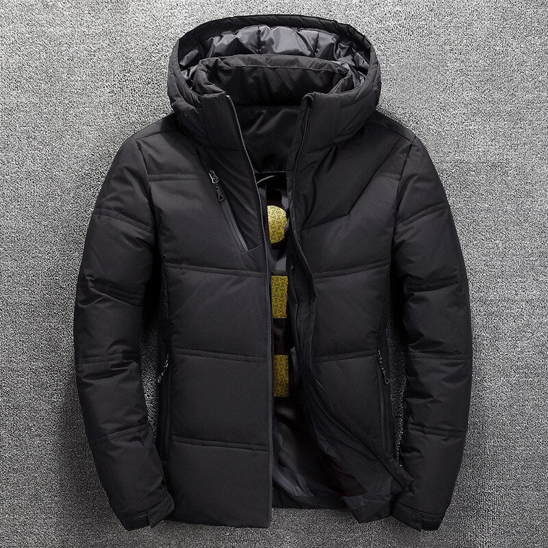Men's Warm Insulated Winter Jacket with Removable Hood