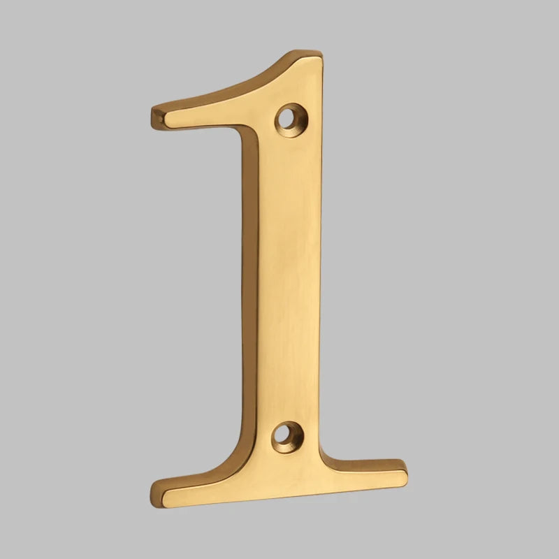 Solid Brass House Numbers - Classic Design, Easy Installation