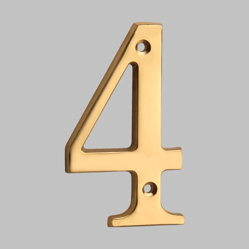 Solid Brass House Numbers - Classic Design, Easy Installation