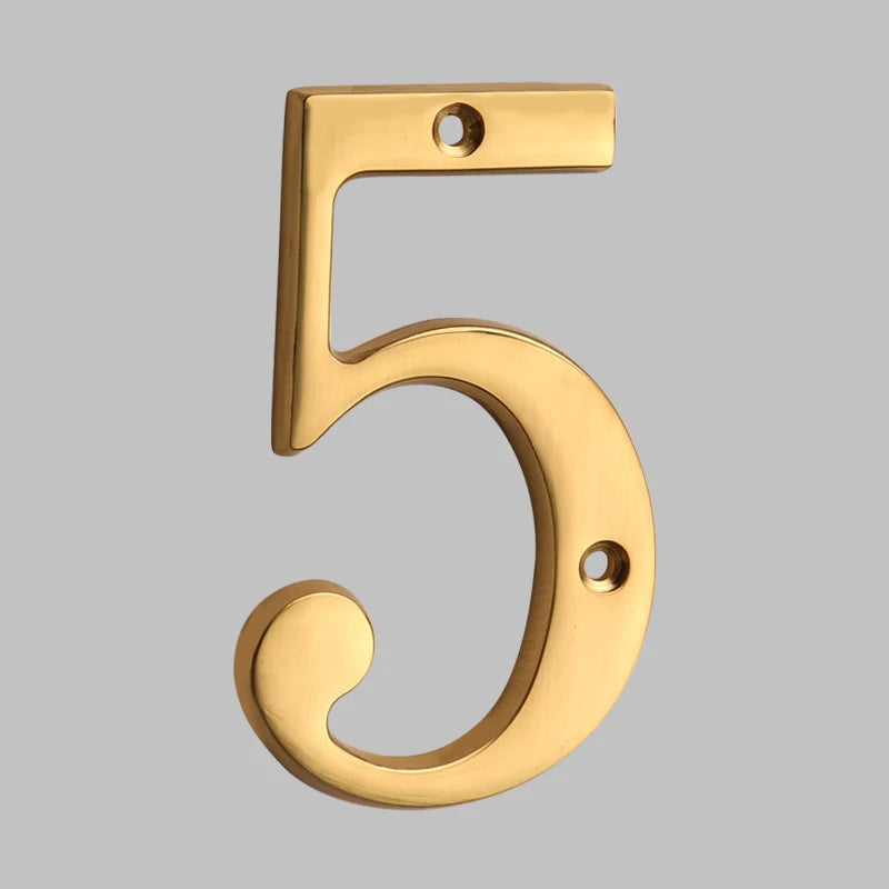 Solid Brass House Numbers - Classic Design, Easy Installation