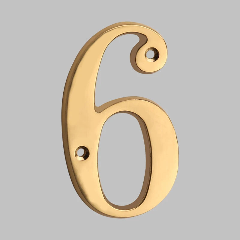 Solid Brass House Numbers - Classic Design, Easy Installation