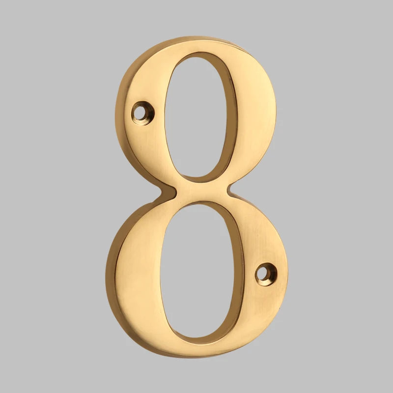Solid Brass House Numbers - Classic Design, Easy Installation