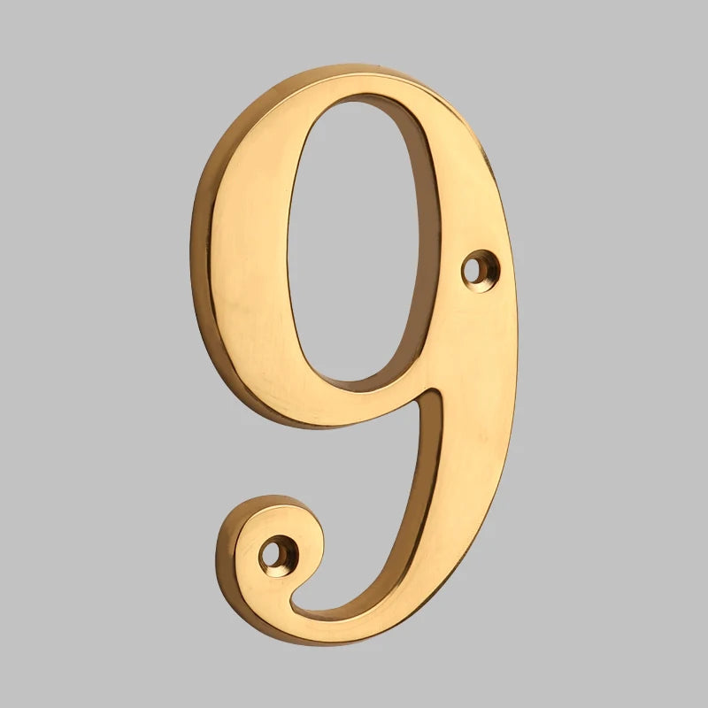 Solid Brass House Numbers - Classic Design, Easy Installation