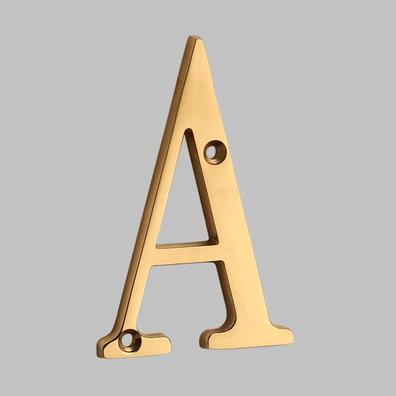 Solid Brass House Numbers - Classic Design, Easy Installation