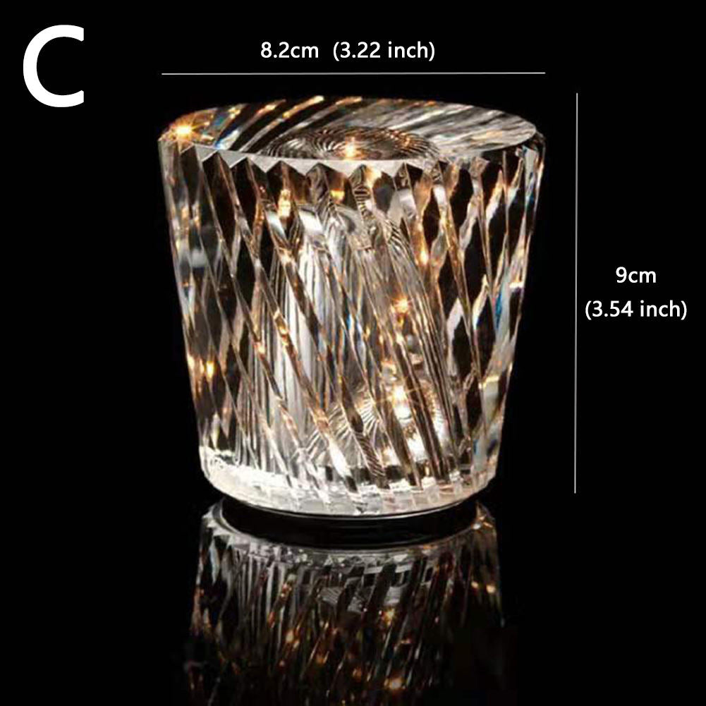Wireless Crystal Table Lamp with LED Illumination