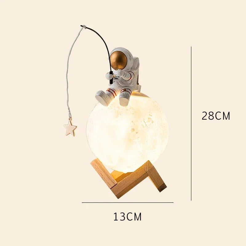 3D Astronaut Moon Lamp with Dimmable Touch Control Night Light