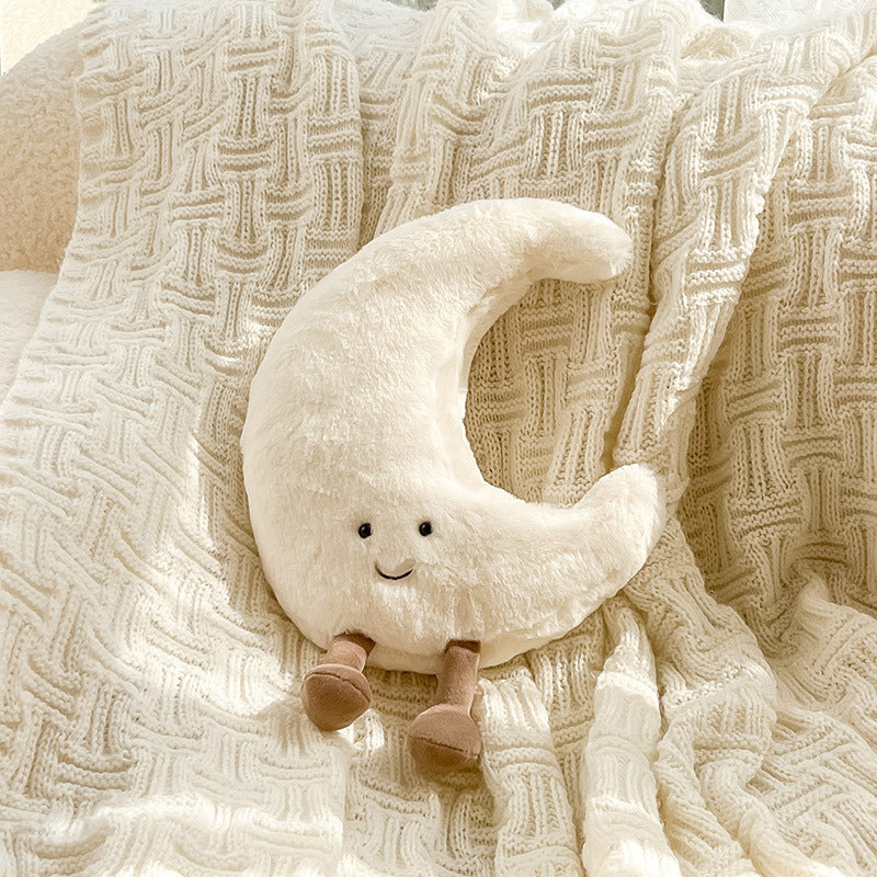 Sun and Moon Decorative Pillow - Soft Polyester Cotton 19x19 Inch