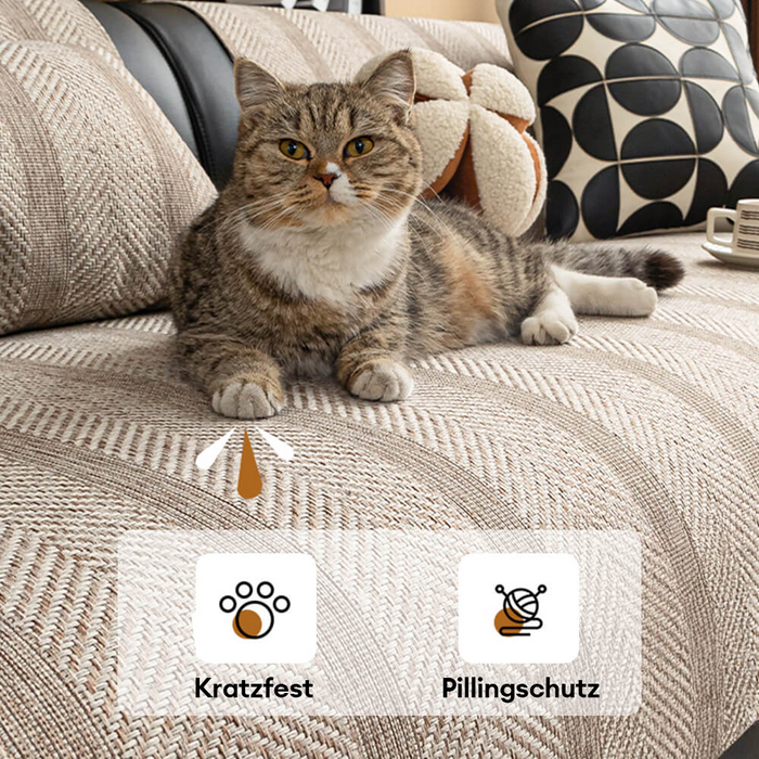 Breathable Pet-Friendly Herringbone Sofa Cover