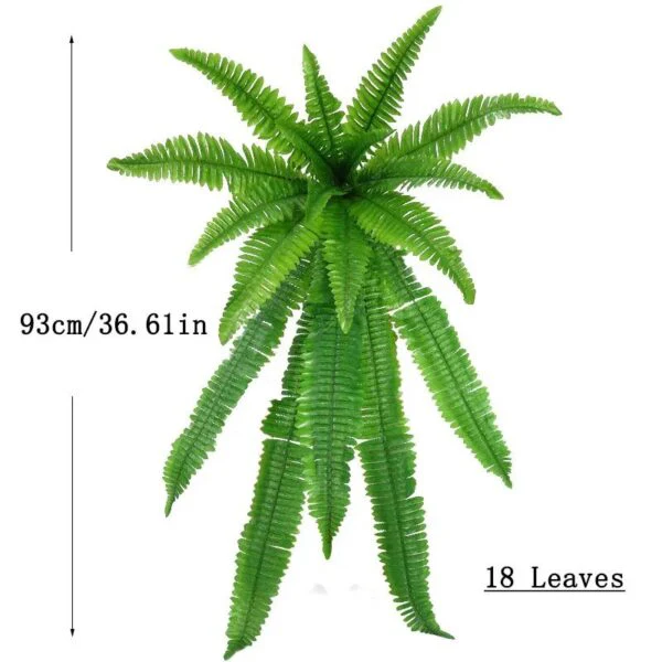 UV-Resistant Lifelike Boston Fern Plant for Indoor and Outdoor Use