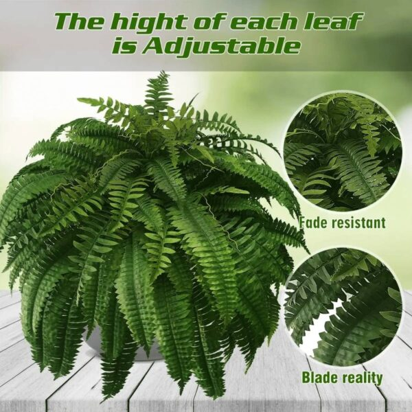 UV-Resistant Lifelike Boston Fern Plant for Indoor and Outdoor Use