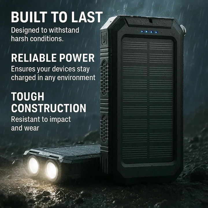 30,000mAh Waterproof Solar Power Bank with Multiple USB Ports