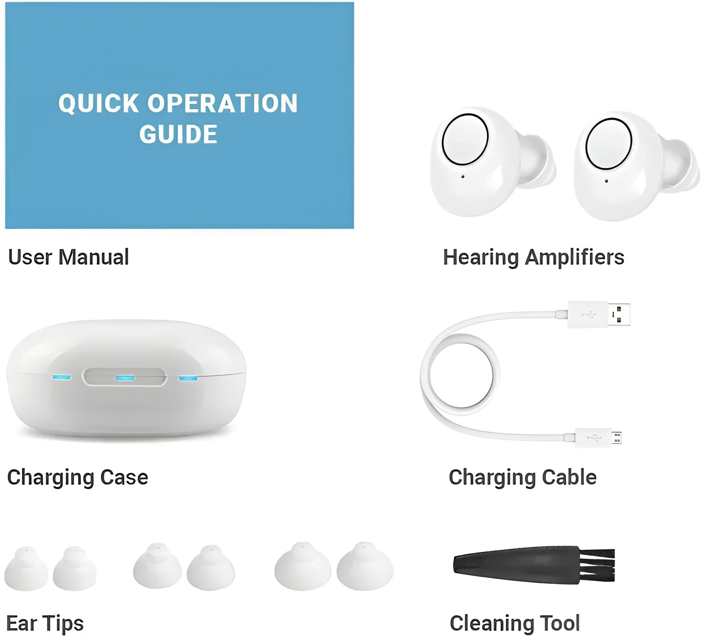 Bluetooth Rechargeable Hearing Aids with App Control