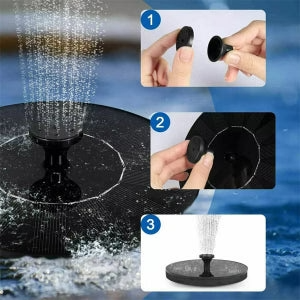 Solar-Powered Garden Water Fountain for Birdbaths and Ponds
