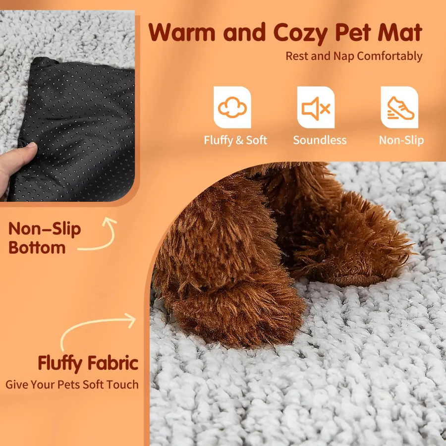 Self-Warming Faux-Fur Pet Mat for Dogs and Cats